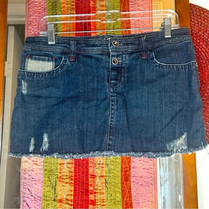 Roxy 3 Button Fly  Denim Micro Mini Skirt Size 7